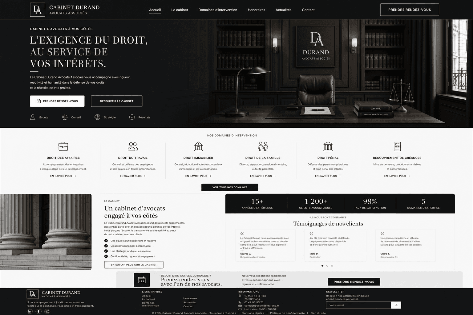 Design du site du cabinet d'avocats